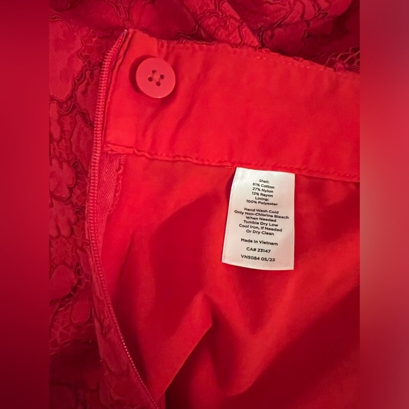 Bundle👖👚WHBM Long Sleeve Cold
Shoulder Blouse & Talbots lace Red Pants - Picture 12 of 13